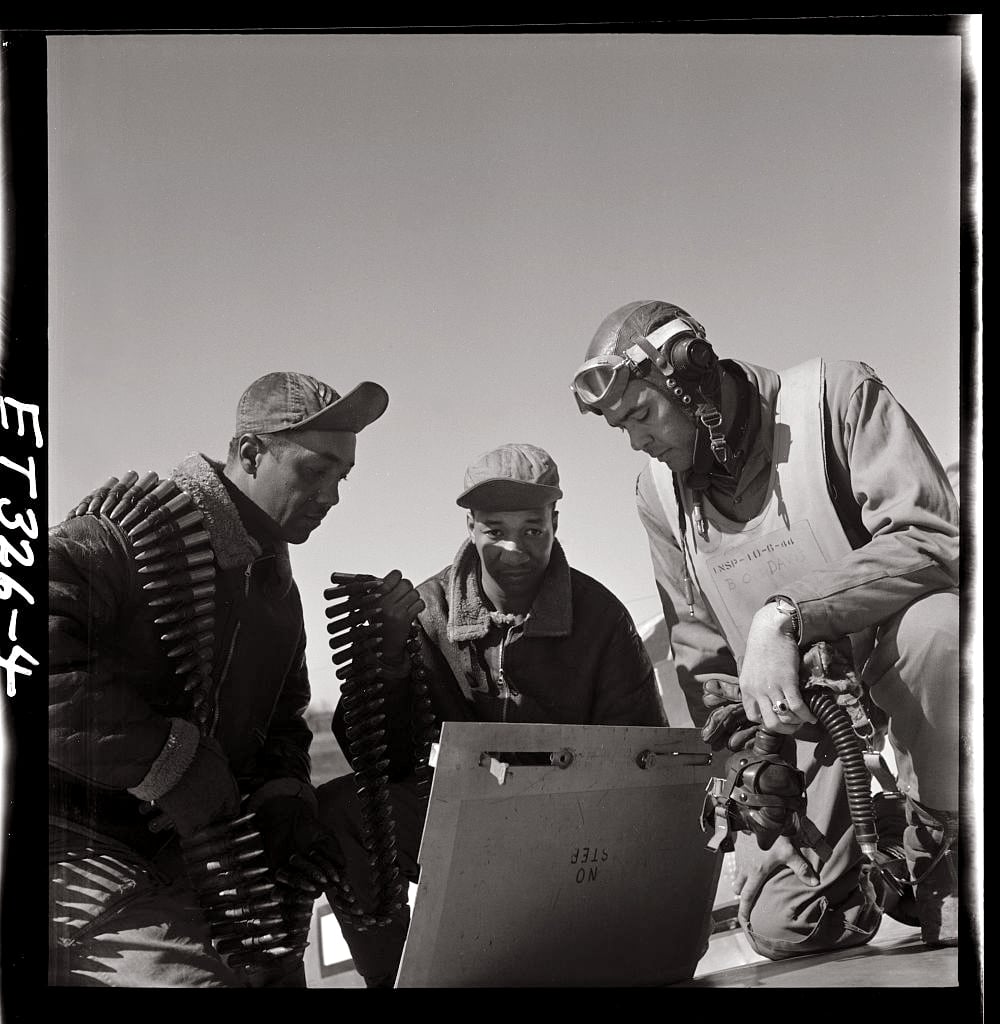 Tuskegee Airmen in Ramitelli, Italy, March 1945
